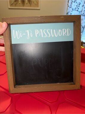 Hobby Lobby Wi-Fi Password Chalkboard Sign in Aqua, Black, Brown